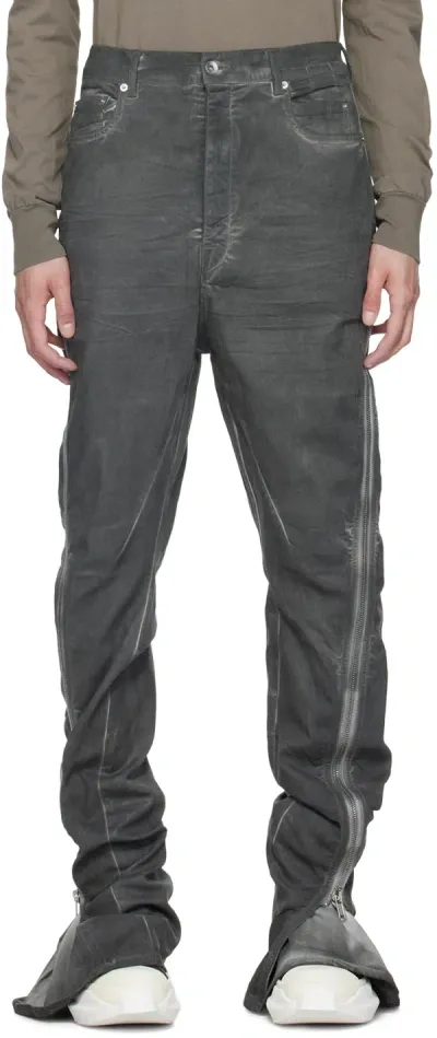 Rick Owens Drkshdw Gray Bolan Banana Jeans In 78 Drkdust