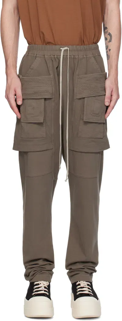 Rick Owens Drkshdw Gray Creatch Cargo Pants In Dust