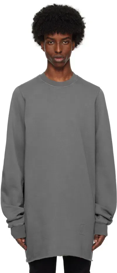 Rick Owens Drkshdw Gray Porterville Cutout Sweatshirt In 88 Stone