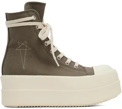 Rick Owens Drkshdw Gray Porterville Double Bumper Sneaks Sneakers In 34811 Dust/pearl/mil