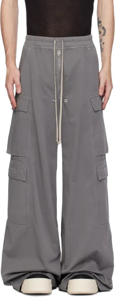 Rick Owens Drkshdw Jumbo Belas Double Cotton Cargo Pants In Stone