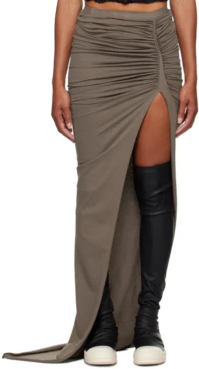 Rick Owens Drkshdw Gray Porterville Edfu Maxi Skirt In 34 Dust