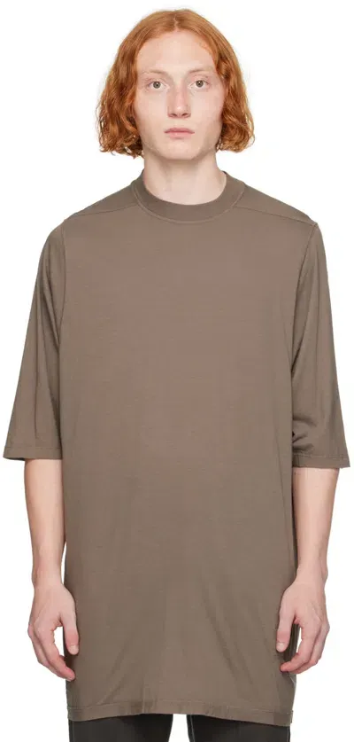 Rick Owens Drkshdw Jumbo Ss Cotton T-shirt In Brown