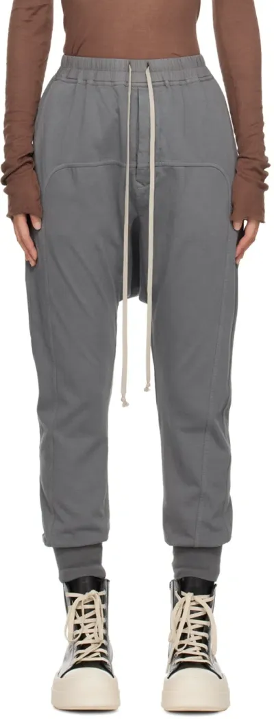 Rick Owens Drkshdw Gray Porterville Prisoner Lounge Pants In 88 Stone