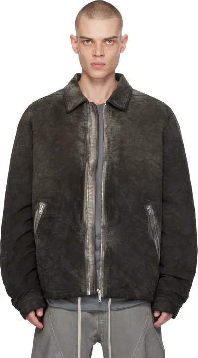 Rick Owens Drkshdw Gray Porterville Zipfront Jacket In 34 Dust