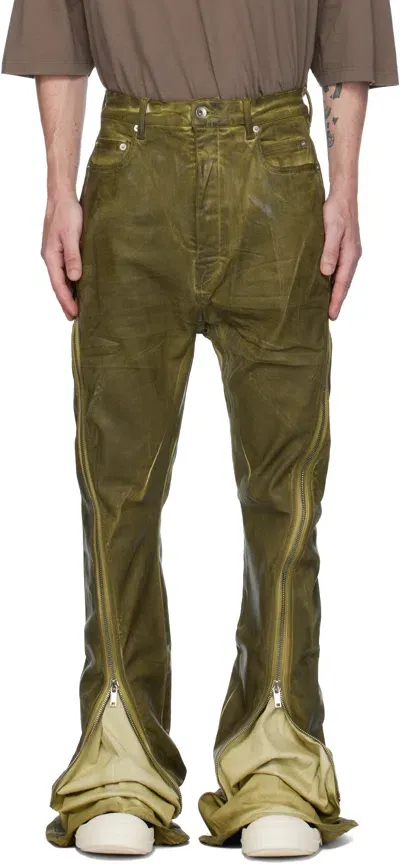 Rick Owens Drkshdw Green Porterville Bolan Banana Jeans In 85 Sage