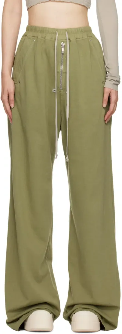 Rick Owens Drkshdw Green Porterville Geth Bela Lounge Pants In 85 Sage