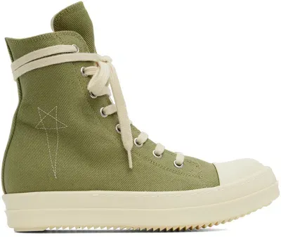 Rick Owens Drkshdw Green Porterville Sneaks Sneakers In 85811 Sage/pearl/mil