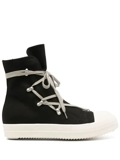 Rick Owens Drkshdw Hexa Denim Sneakers In 9811 Black/pearl/milk/milk