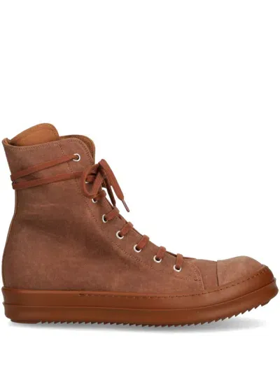 Rick Owens Drkshdw Hi-top Sneakers In Brown