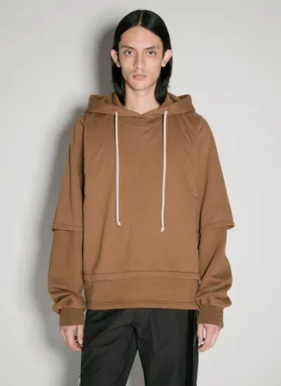 Rick Owens Drkshdw Hustler Hooded Sweatshirt In Brown