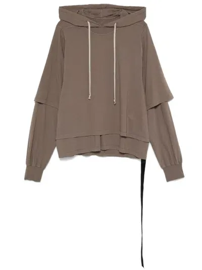 Rick Owens Drkshdw Hustler Hoodie In Brown