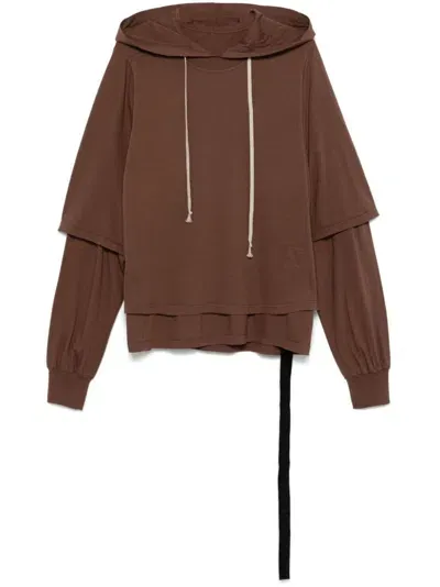 Rick Owens Drkshdw Hustler Hoodie In Brown