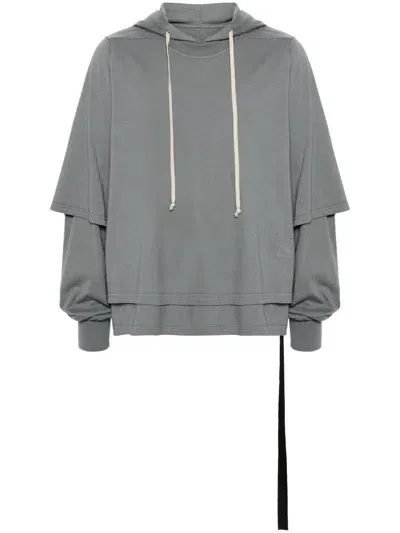 Rick Owens Drkshdw Hustler Hooded Cotton Jersey T-shirt In Stone