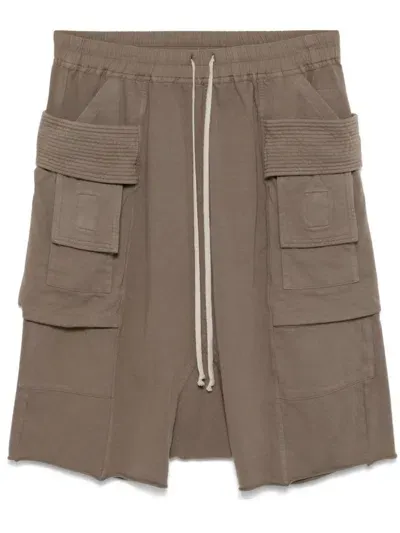 Rick Owens Drkshdw Jersey Cargo Shorts In Brown