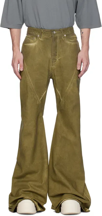 Rick Owens Drkshdw Khaki Porterville Bias Bootcut Jeans In 85 Sage