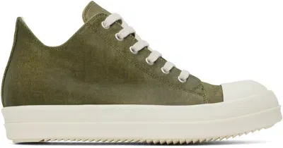 Rick Owens Drkshdw Khaki Porterville Low Sneaks Sneakers In Green