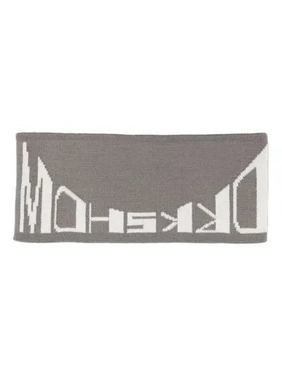 Rick Owens Drkshdw Logo-jacquard Headband In Grey