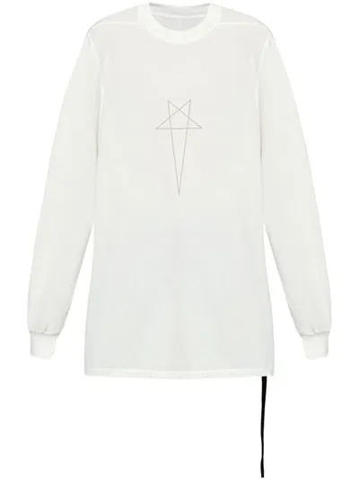 Rick Owens Drkshdw Logo-print Long Sleeve T-shirt In White