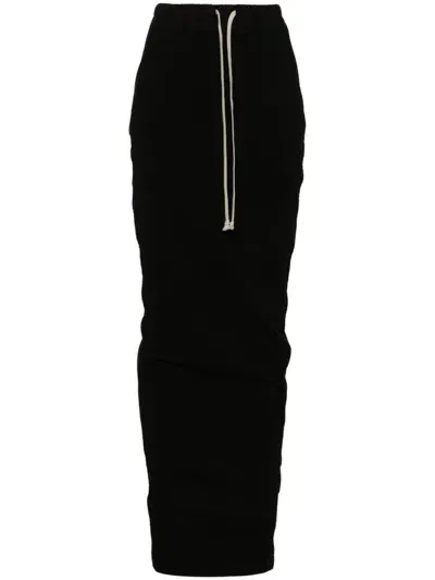 Rick Owens Drkshdw Long Skirt In Black