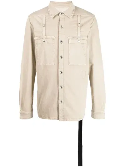 Rick Owens Drkshdw Long-sleeve Shirt Jacket In Brown