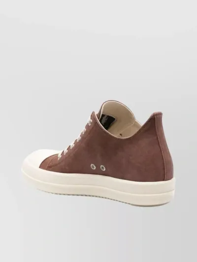 Rick Owens Drkshdw Low-top Cotton Sneakers Contrast Sole In Brown