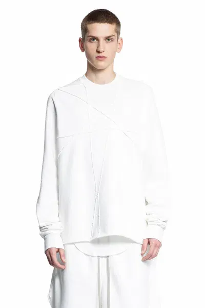 Rick Owens Drkshdw Man White Sweatshirts