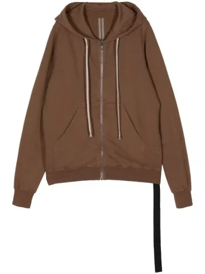 Rick Owens Drkshdw Zip-up Cotton Hoodie In 44 Khaki Brown