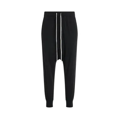 Rick Owens Drkshdw Prisoner Drawstring Cotton Pants In Black