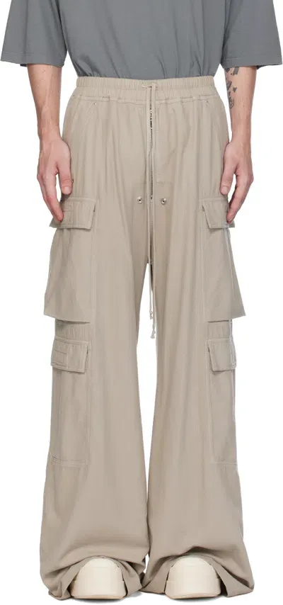 Rick Owens Drkshdw Off-white Porterville Double Jumbo Belas Cargo Pants In 08 Pearl