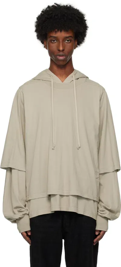 Rick Owens Drkshdw Off-white Porterville Hustler Hoodie In 08 Pearl