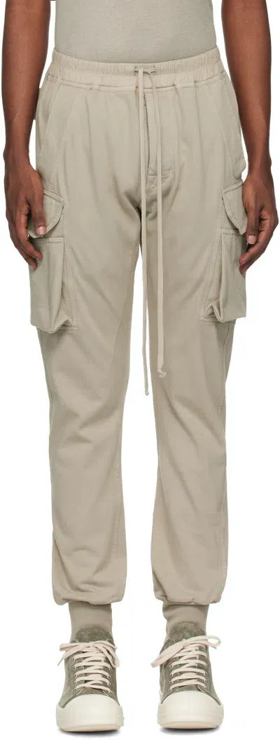 Rick Owens Drkshdw Off-white Porterville Mastodon Cut Cargo Pants In 08 Pearl