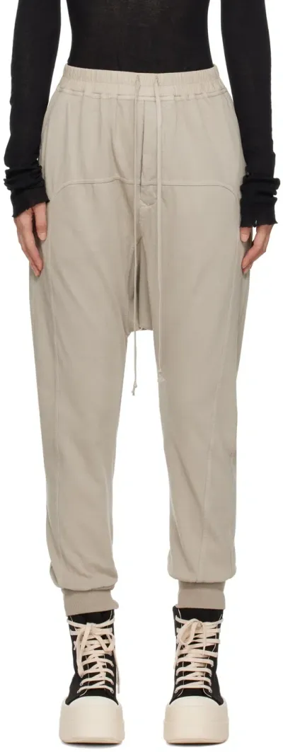 Rick Owens Drkshdw Off-white Porterville Prisoner Lounge Pants In 08 Pearl