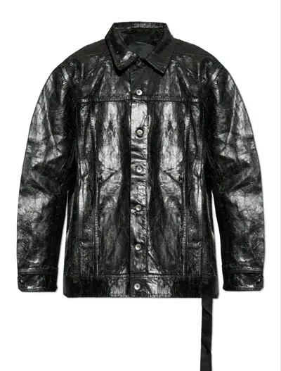 Rick Owens Drkshdw Oversized Buttoned Jacket In Black