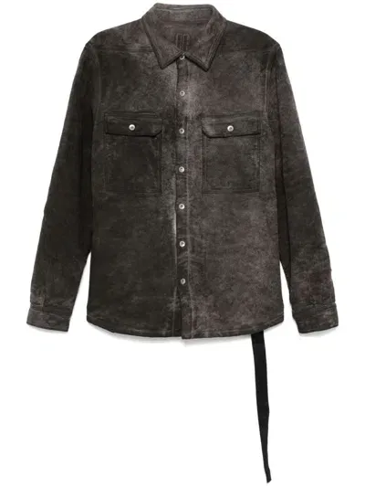 Rick Owens Drkshdw Padded Shirt Jacket In Brown