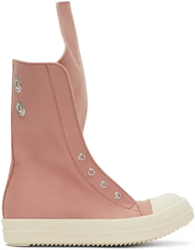 Rick Owens Drkshdw Pink Boot Sneaks Sneakers In 1311 Dark Pink/milk