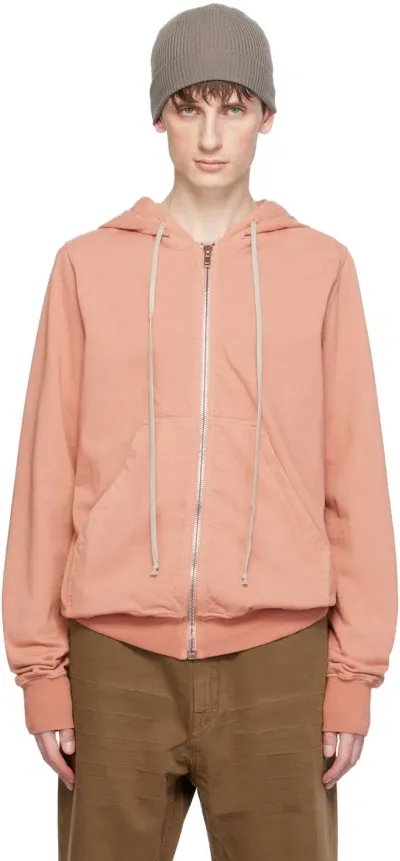 Rick Owens Drkshdw Drawstring Cotton Hoodie In 13 Dark Pink