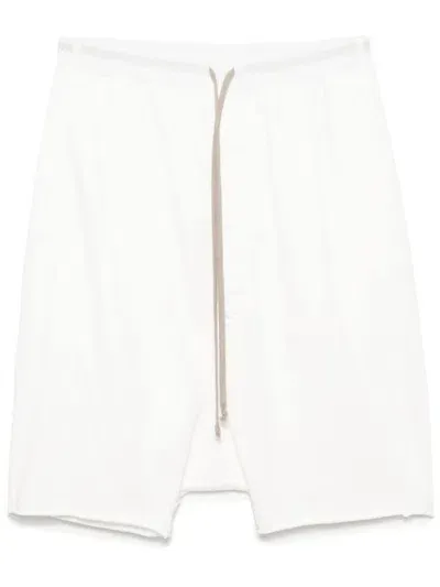 Rick Owens Drkshdw Pods Drawstring Cotton Shorts In Neutrals