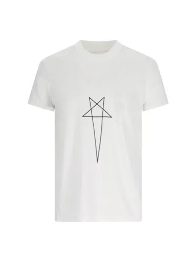 Rick Owens Drkshdw Printed T-shirt In White