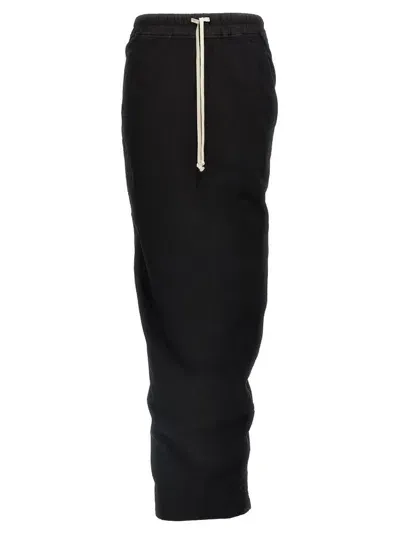 Rick Owens Drkshdw Pull On Pillar Drawstring Skirt In Black