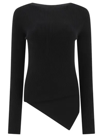 Rick Owens Drkshdw Ribbed Sweater In Black