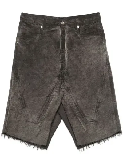 Rick Owens Drkshdw Silvered Midi Skirt In Brown