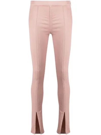 Rick Owens Drkshdw Slit-detail Leggings In Pink