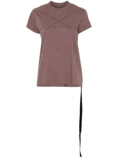 Rick Owens Drkshdw Tonal-stitching Cotton T-shirt In Purple