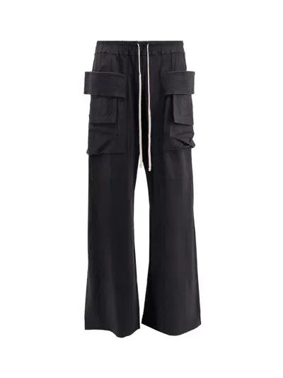 Rick Owens Drkshdw Trouser Drawstring Straight Leg Pants In Black