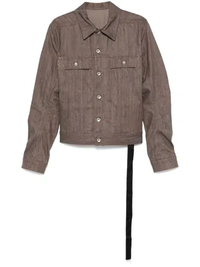 Rick Owens Drkshdw Trucker Jacket In Brown