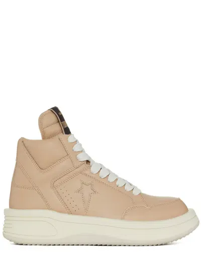 Rick Owens Drkshdw Tan Converse Edition Turbowpn Mid Sneakers In Pink