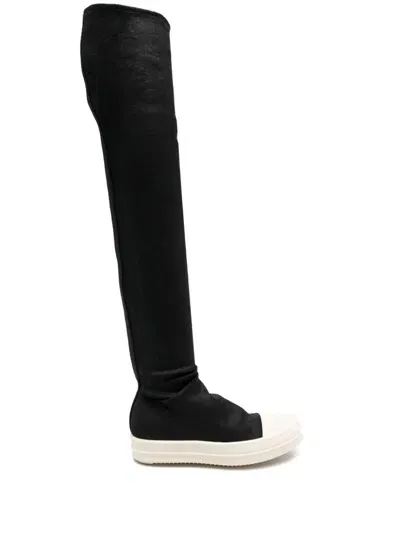 Rick Owens Drkshdw Two-tone Boots In White