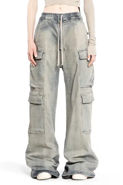 Rick Owens Drkshdw Woman Blue Trousers