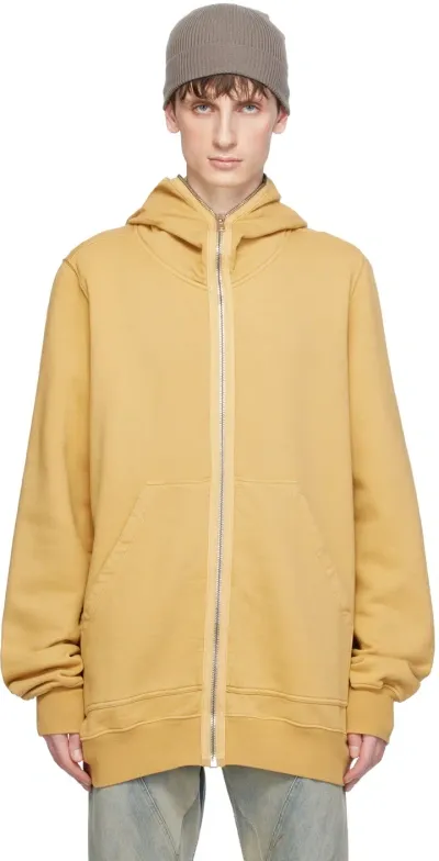 Rick Owens Drkshdw Yellow Jumbo Hoodie In 42 Mustard